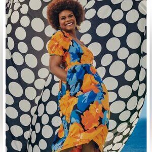Tabitha Brown X Target Floral Print Puff Sleeve Tie-Back Dress Size 0 NEW!
